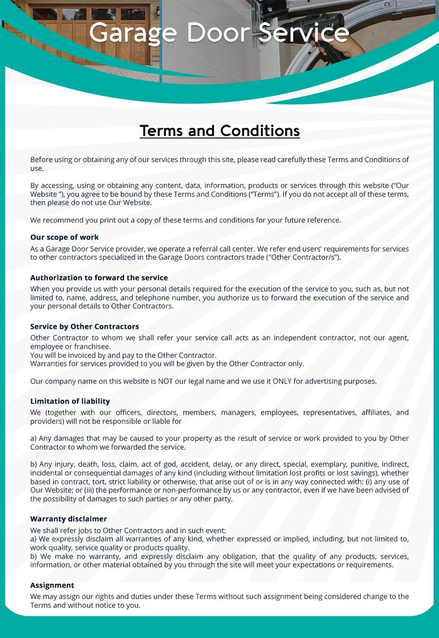 Garage Door Mobile Service Repair Chicago, IL 773-654-2147